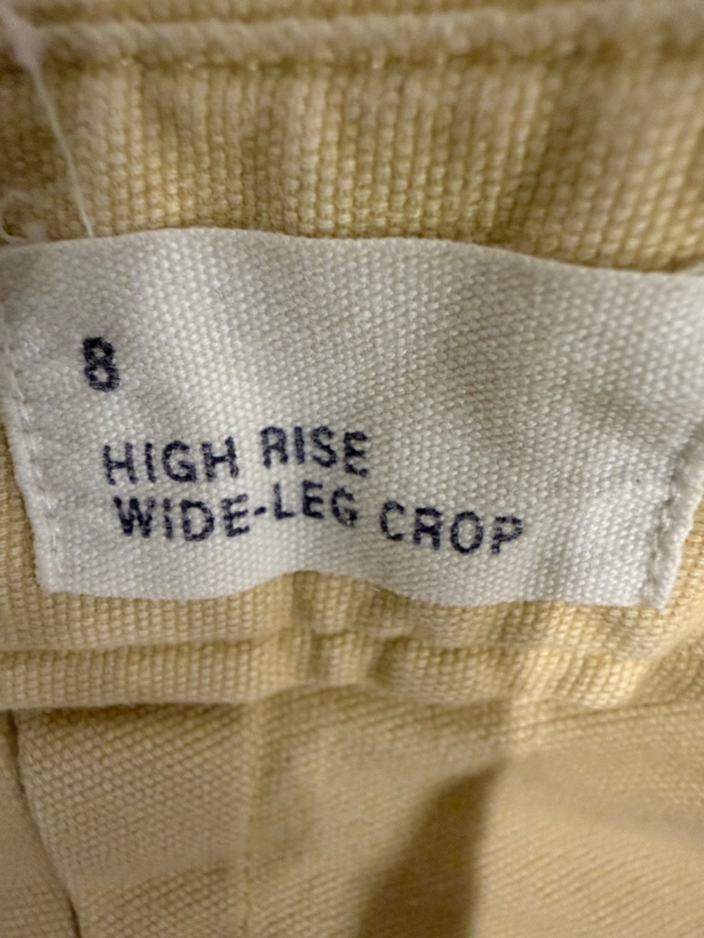 GAP High Rise Wide Leg Pants Cream Twill Stretch Cropped Size 6 GAP For Good - Picture 5 of 5